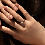 Geometric Square Moissanite Ring in Sterling Silver for Wome - Side View - FITINY