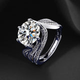 5 Carat Round-Cut Zircon Halo Ring, Triple Band Full Pave Design for Women