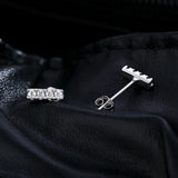 Sterling silver friction back detail with secure earring post