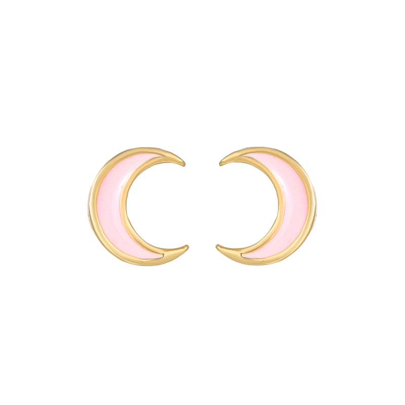 16 Pairs Pink Heart Stud Hoop Huggies Drop Earrings Set, 18K Gold Plated Stacking CZ & Pearl Designs, Planet Snowflake Moon Star