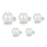 Pearl stud earrings displayed in FTY branded matte gift box with soft pouch