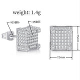 Iced Out CZ 18k Dazzling Stud Earrings, S925 Silver Post, 4 Style Options, Hip Hop Hypoallergenic 4A Cubic Zirconia Bling Studs for Men and Women