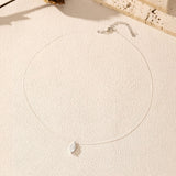 Geometric Moissanite Pendant Necklace in Sterling Silver – D - On Model View - FITINY