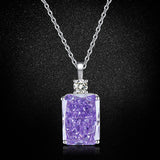 Multicolor Ice Flower Cut CZ Pendant Necklace, 10*14mm 5A Cubic Zirconia, 6 Color Options, Dainty Luxe Pendant
