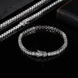 Hip Hop Iced Out Tennis Chain Bracelet, 18K Gold & White Gold Plated, 3–6mm CZ Iced Out Bling Jewelry