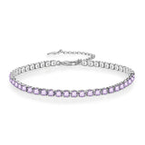 Multicolor CZ Iced Out Adjustable Tennis Bracelet, 3mm 5A Cubic Zirconia