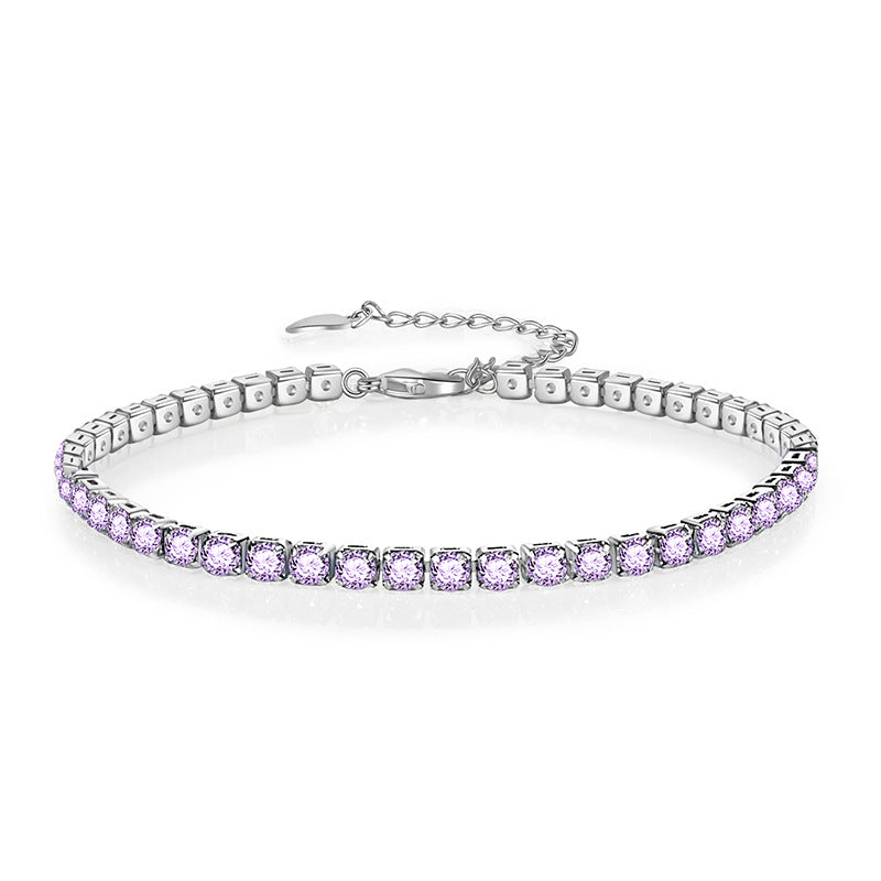 Multicolor CZ Iced Out Adjustable Tennis Bracelet, 3mm 5A Cubic Zirconia