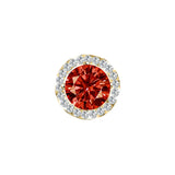 S925 Multicolor Moissanite Round Halo Stud Earrings with Threaded Needle, 8 Color Options, 0.1-3ct D-Grade VVS, Sterling Silver Jewelry for Men Women