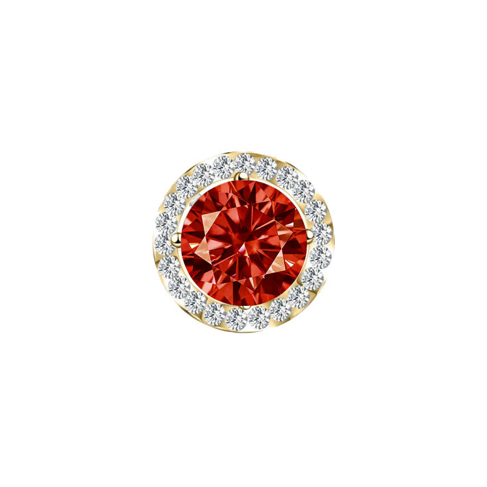 S925 Multicolor Moissanite Round Halo Stud Earrings with Threaded Needle, 8 Color Options, 0.1-3ct D-Grade VVS, Sterling Silver Jewelry for Men Women