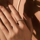 Bubble-Shape Moissanite Ring in Sterling Silver for Women - Side View - FITINY