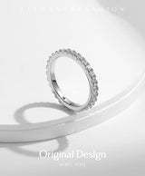 Stacked trio of thin rings featuring this geometric design as the centerpiece