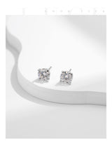 Round Moissanite Stud Earrings in Sterling Silver – Minimali - Gift Box - FITINY Jewelry