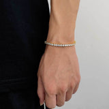 Hip Hop Iced Out Tennis Chain Bracelet, 18K Gold & White Gold Plated, 3–6mm CZ Iced Out Bling Jewelry