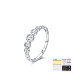 Bubble-Shape Moissanite Ring in Sterling Silver – Stackable  - Detail View - FITINY Jewelry
