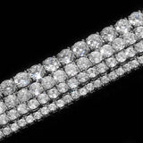 Hip Hop Iced Out Tennis Chain Necklaces, 18K Gold & White Gold Plated, 3–6mm CZ Iced Out Bling Jewelry, 16-24inch