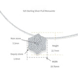 Chanel-Inspired Camellia Pendant Necklace with Brilliant Moissanite Stones in 925 Sterling Silver