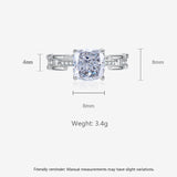 Multicolor Ice Flower Cut Square CZ Adjustable Ring, 8*8mm 5A Cubic Zirconia, 6 Color Options, Dainty Luxe