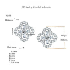 Four-Leaf Clover Drop Earrings in Sterling Silver with Moiss - Detail View - FITINY Jewelry