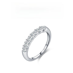 Geometric Moissanite Accent Ring in Sterling Silver for Wome - Front View - FITINY Jewelry