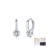 Round Moissanite Stud Earrings in Sterling Silver – Minimalist Geometric Design