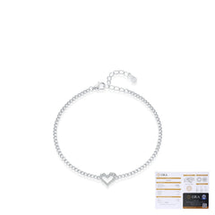 Irregular Heart Moissanite Bracelet in Sterling Silver – Mod - On Model View - FITINY