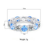 S925 Geometric Stackable Band CZ Ring, 5mm Cubic Zirconia, Sterling Silver Retro Statement Ring for Men and Women - Fitiny