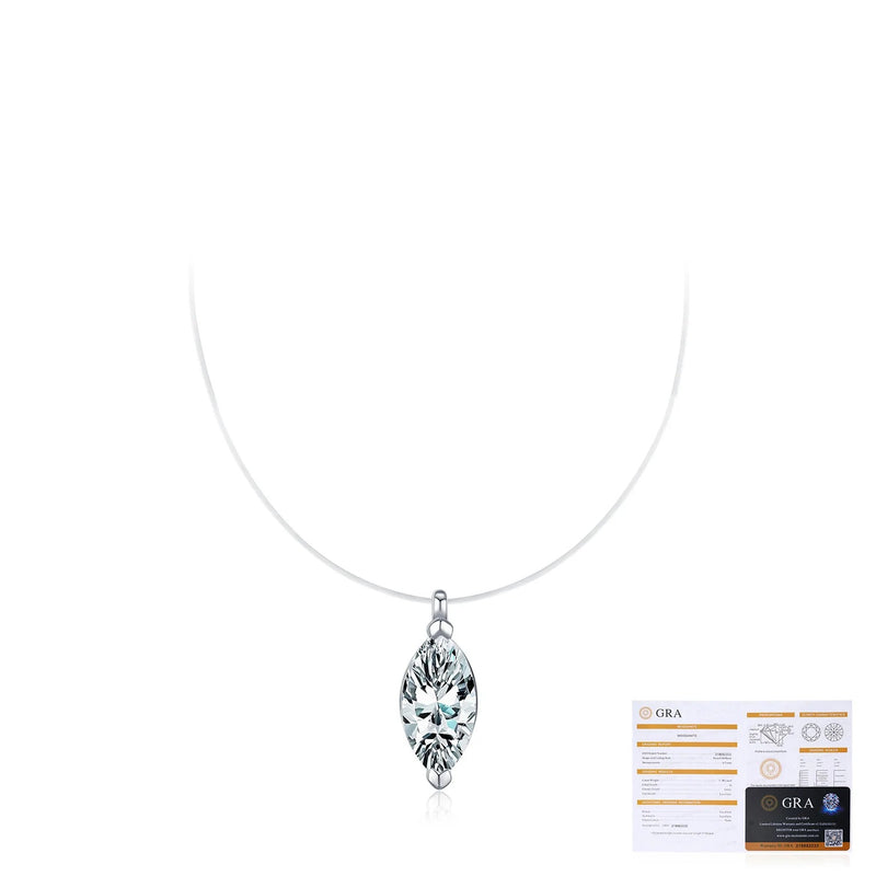 Geometric Moissanite Pendant Necklace in Sterling Silver – D - Detail View - FITINY Jewelry