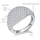 Full-Moissanite Hip Hop Ring in Sterling Silver – Modern Geo - Side View - FITINY