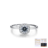 Geometric Grey Moissanite Ring in Sterling Silver