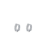 Minimalist Crystal Hoop Earrings in Sterling Silver – Modern Everyday Jewelry for Women