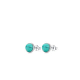 Geometric Turquoise Stud Earrings in Sterling Silver - Gift Box - FITINY Jewelry