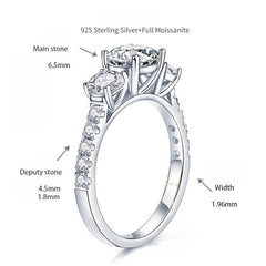 Geometric Full Moissanite Ring in 18K Gold-Plated Sterling S - Detail View - FITINY Jewelry