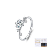 Classic Six-Prong Moissanite Ring in Sterling Silver – Geome - On Model View - FITINY