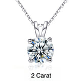 S925 Moissanite Classic Four-Prong Pendant, Minimalist Collarbone Chain Jewelry Pendant Necklace for Women