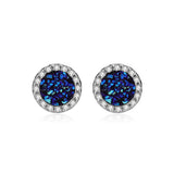 Multicolor Crystal Cluster Magnetic Round Halo Stud Earrings for Men Women, 6mm Round Crystal Inlaid Magnetic Earrings Non-Piercing Clip On Stud Earring - Fitiny
