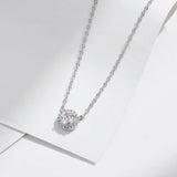 Geometric D-Color VVS1 Moissanite Pendant Necklace in Sterling Silver – Delicate Clavicle Chain for Everyday Elegance