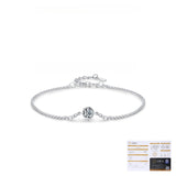 Minimalist Sterling Silver Moissanite Solitaire Bracelet with Delicate Chain
