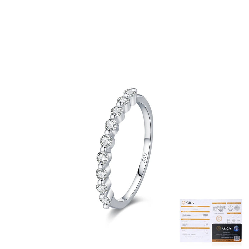 Geometric Moissanite Stackable Ring in Sterling Silver for W - Detail View - FITINY Jewelry