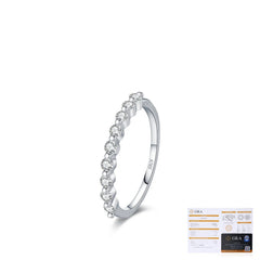 Geometric Moissanite Stackable Ring in Sterling Silver for W - Detail View - FITINY Jewelry