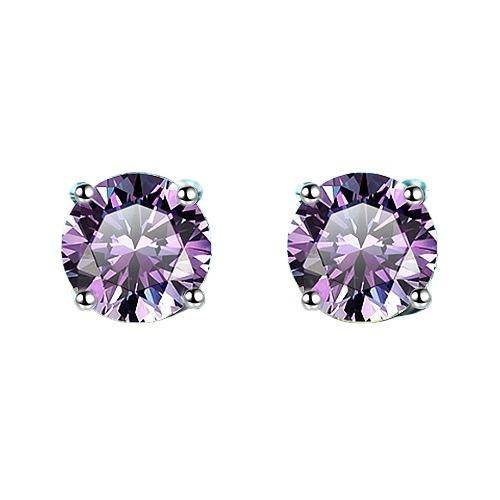 S925 Multicolor Moissanite 4-Prong Stud Earrings, 10 Color 0.5-3ct D-Grade VVS Certificate, Unisex Hypoallergenic Sterling Silver Gift - FITINY Jewelry