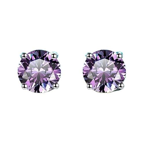 S925 Multicolor Moissanite 4-Prong Stud Earrings, 10 Color 0.5-3ct D-Grade VVS Certificate, Unisex Hypoallergenic Sterling Silver Gift - Fitiny