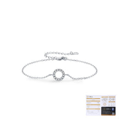Geometric Circle Moissanite Bracelet in Sterling Silver for  - On Model View - FITINY