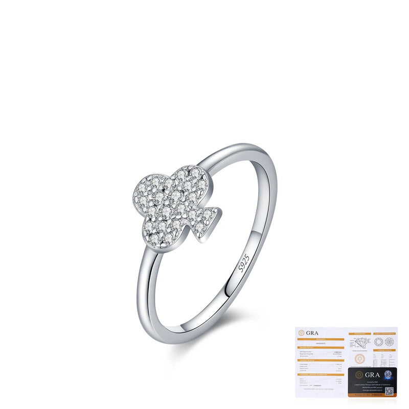 Floral梅花-Inspired Sterling Silver Ring with Moissanite Accen - Detail View - FITINY Jewelry