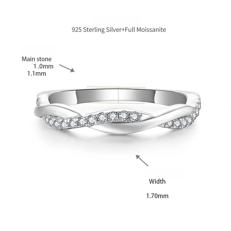 D-Grade Moissanite Drop Ring Set – 2ct Solitaire Engagement  - On Model View - FITINY