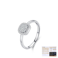 Geometric Moissanite-Set Sterling Silver Ring for Women - Detail View - FITINY Jewelry