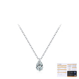Teardrop Moissanite Pendant Necklace in Sterling Silver – Mi - Detail View - FITINY Jewelry