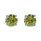 S925 Multicolor Moissanite 4-Prong Stud Earrings, 10 Color 0.5-3ct D-Grade VVS Certificate, Unisex Hypoallergenic Sterling Silver Gift - Fitiny