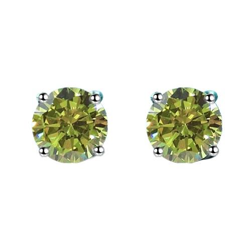 S925 Multicolor Moissanite 4-Prong Stud Earrings, 10 Color 0.5-3ct D-Grade VVS Certificate, Unisex Hypoallergenic Sterling Silver Gift - Fitiny