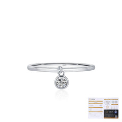 Minimalist Geometric Moissanite Ring in Sterling Silver - On Model View - FITINY