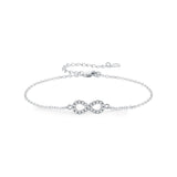 Infinity Symbol Moissanite Bracelet in Sterling Silver - Front View - FITINY Jewelry